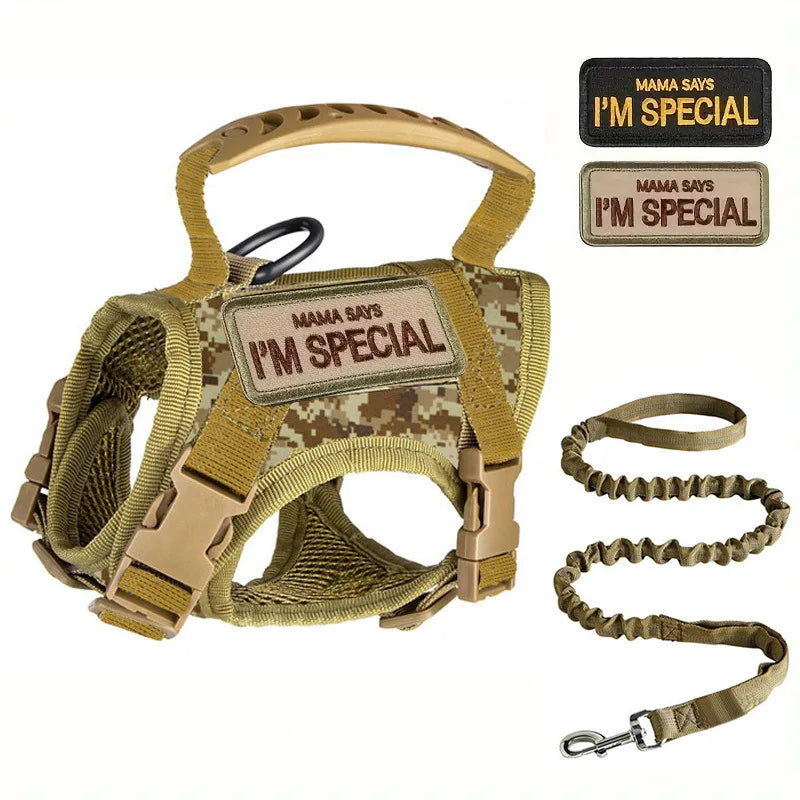 Tactical Cat Dog Harness Leash Adjustable Soft Mesh Pet Vest Cats Escape Proof Vest for Working Training for Large Cat/Small Dog United States Camouflage SetB S07ca019db572442d94e23a3e46049305D Mytailwiggles2.com