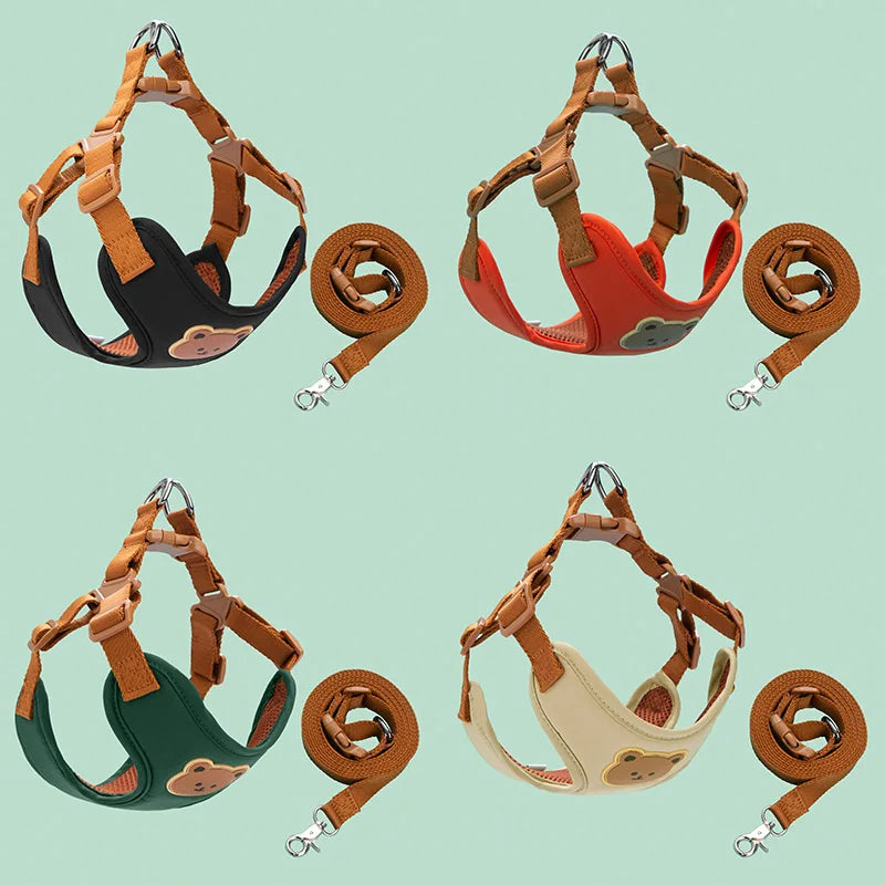 Dog Harness Leash Set Small Medium Dog Cat Vest Puppy Chest Strap French Bulldog Chihuahua Harness Breathable Vest Pet Supplies S08871329743649aeb7d4147be7f767ffz Mytailwiggles2.com