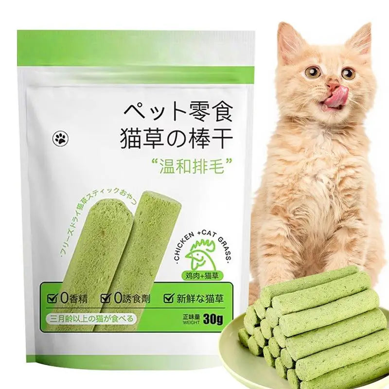 Cat grass teething stick Cats Grinding Rod Chew Toy Pet Snacks Hairball Removal Natural Grass Molar Rod Teeth Cleaner Teeth Care