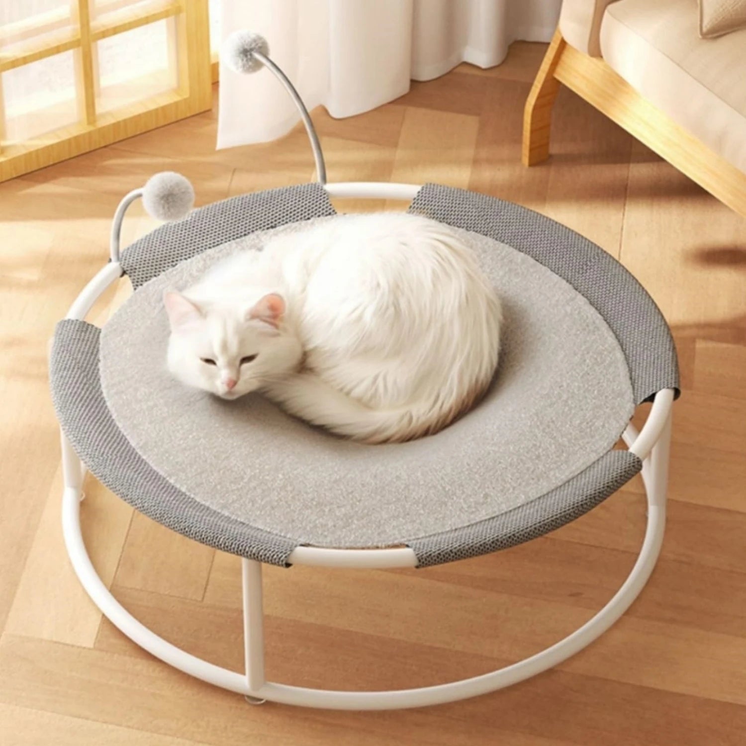 1 Raised Cat Hammock Bed, Removable and Washable Soft Mattress for Cats and Dogs, Comfortable and Breathable Raised Cat Bed, Removable Indoor/Outdoor Pet Trampoline, Strong Structure and Stable, Suitable for Cats and Dogs. S0cb45cbbea4d4e56b1bb8c09da5ffcfcd Mytailwiggles2.com