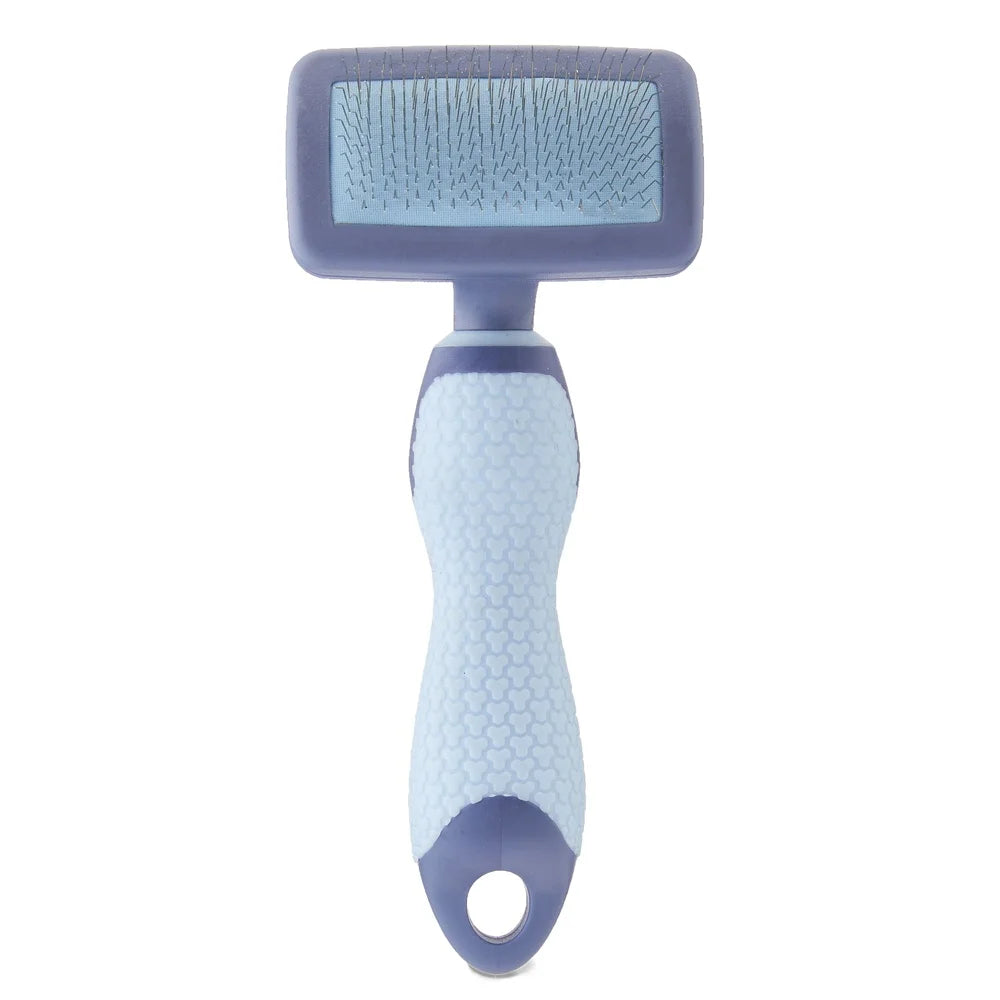 Plastic Dog Slicker Grooming Brush TPR Grip Flexible Stainless Steel Bristles Ergonomic Design Prevent Shedding Mats Fluff-Free S0d7d2669dbfe4d72878167dbd67d2094P Mytailwiggles2.com