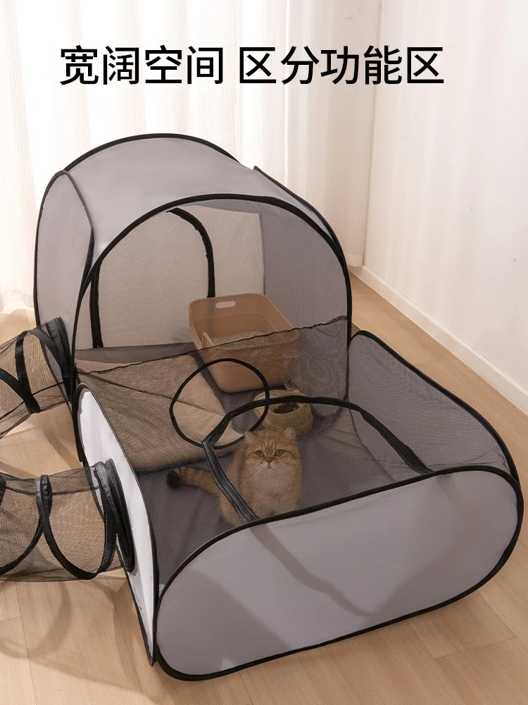 Square Gray Cats and Dogs Delivery Room Hard Oxford Cloth with a Play Tunnel Foldable Pets Nest S119a548f79cf4199ba56ea4598c9980bb Mytailwiggles2.com