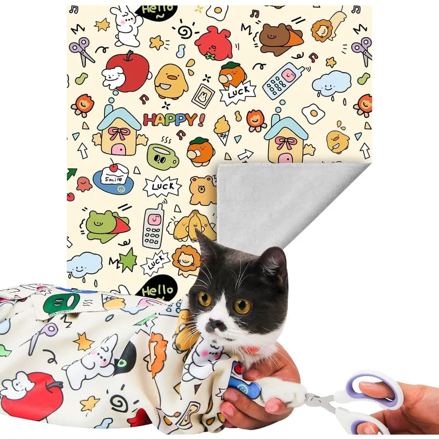 Cat Wrap for Cutting ils Cat Grooming Wrap for Calming Holding Cat Cat Restraint for il Clipping to AntiBite Scratch AntiEscape