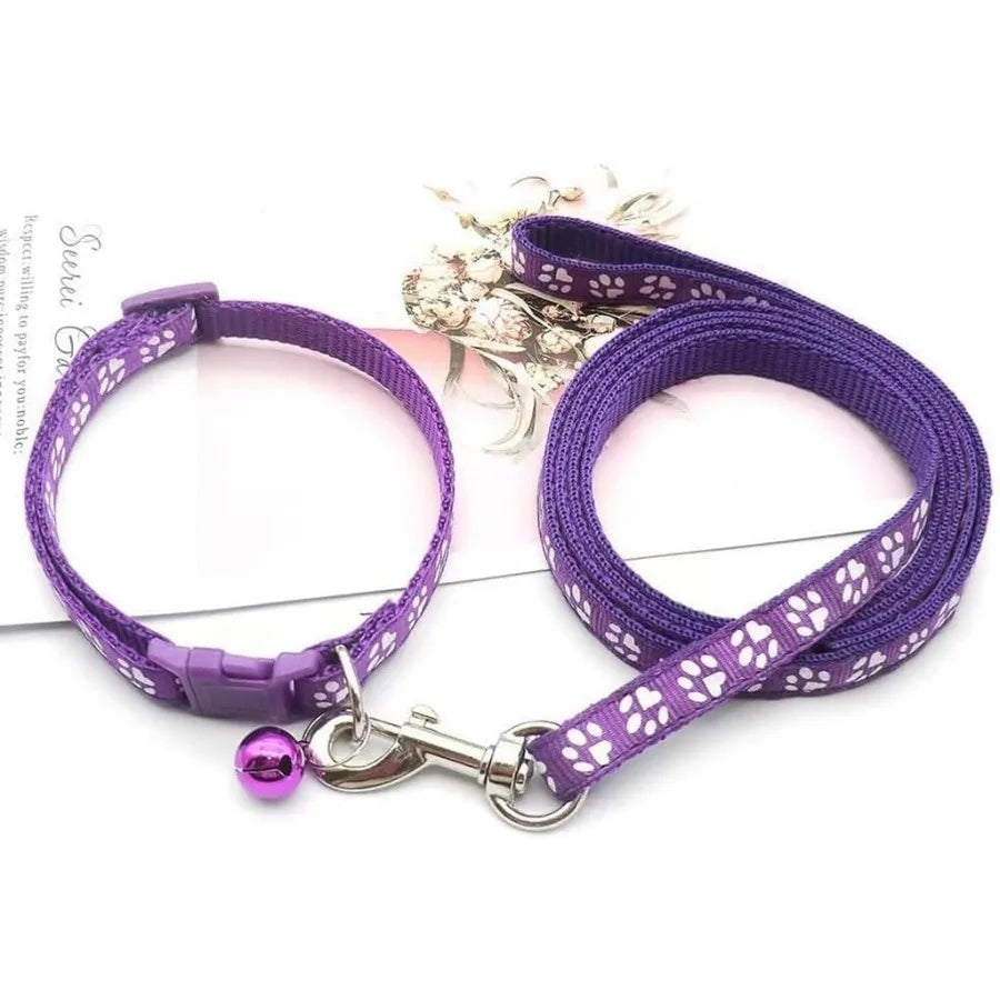 Purple Small Puppy Collar Girl Leash Set Nylon Basic Reflective Puppy Collars Paw Print for XXS Xs Small Dog Cat Pet Animal Lit S1a26e54beafb418fb02543362d16b6c5E Mytailwiggles2.com