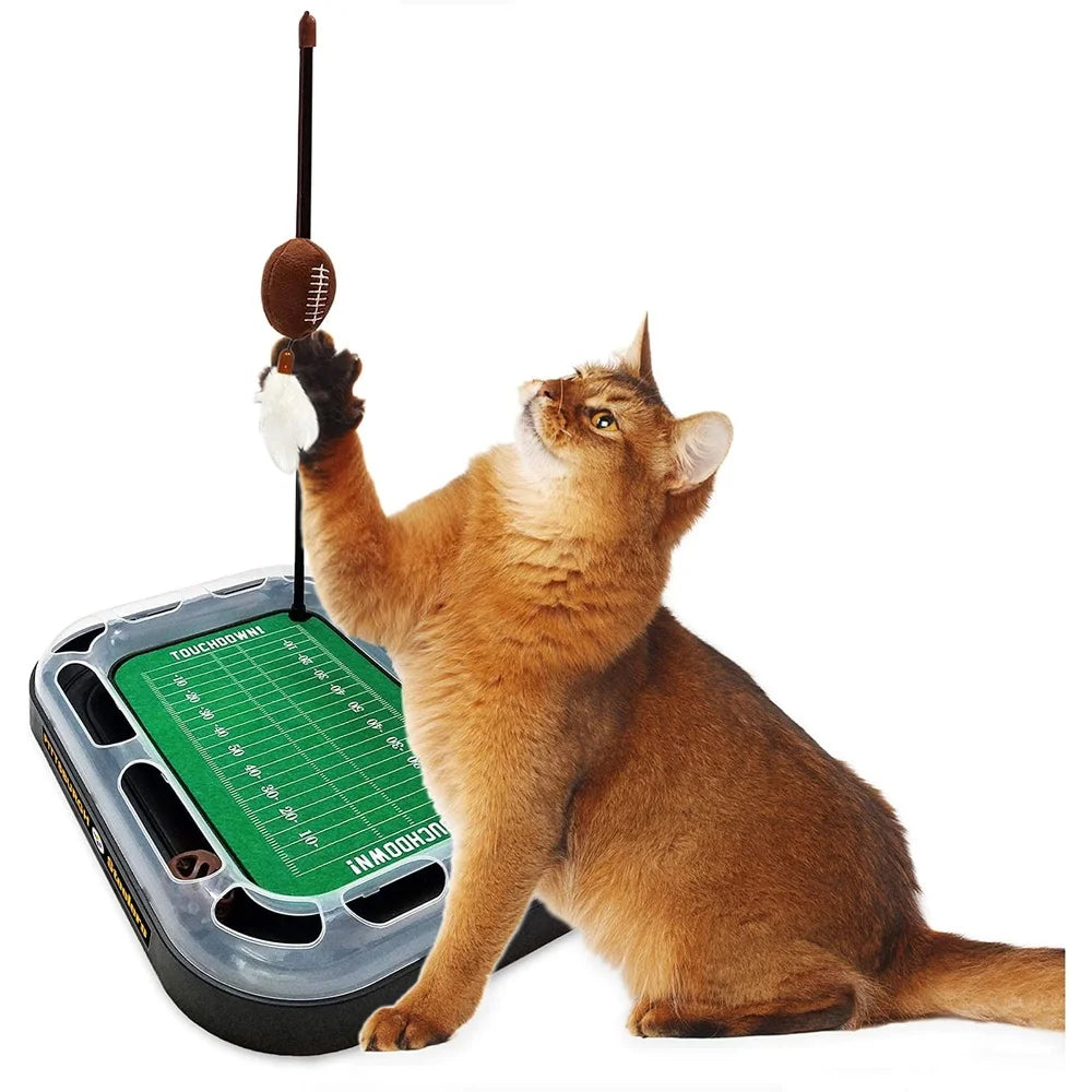NFL Pittsburgh Steelers Cat Scratcher Toy with Catnip Rolling Ball Plush Feather Interactive Toy Cats Pet Entertainment S1ad9bc35ee624856909959abd7f74c7bK Mytailwiggles2.com