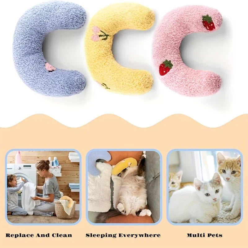 U-Shaped Pet Bed Pillow - Machine Washable Soft Sleeping Pad, Suitable for Dogs, Cats, Long-Tailed Rabbits, Chinchillas - Relieves Anxiety and Is Bite-Resistant and Durable - Easy to Clean and Replaceable Pillow - Perfect Chr S1c6fb2fc196f4423a54dccd5f717a7f8U Mytailwiggles2.com