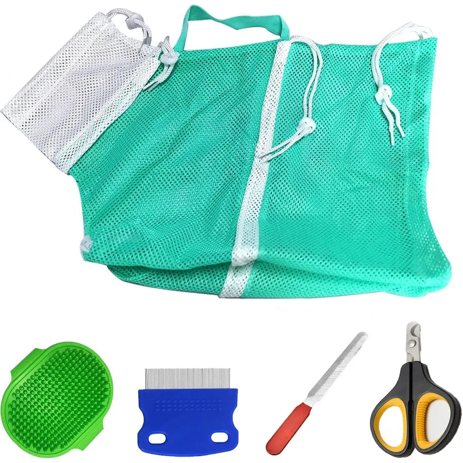 Cat Bathing Bag Cat Sr Net Pet Bag Cat Grooming Washer Mesh Bag Adjustable Breathable Multifunctiol AntiBite and AntiScratch Re