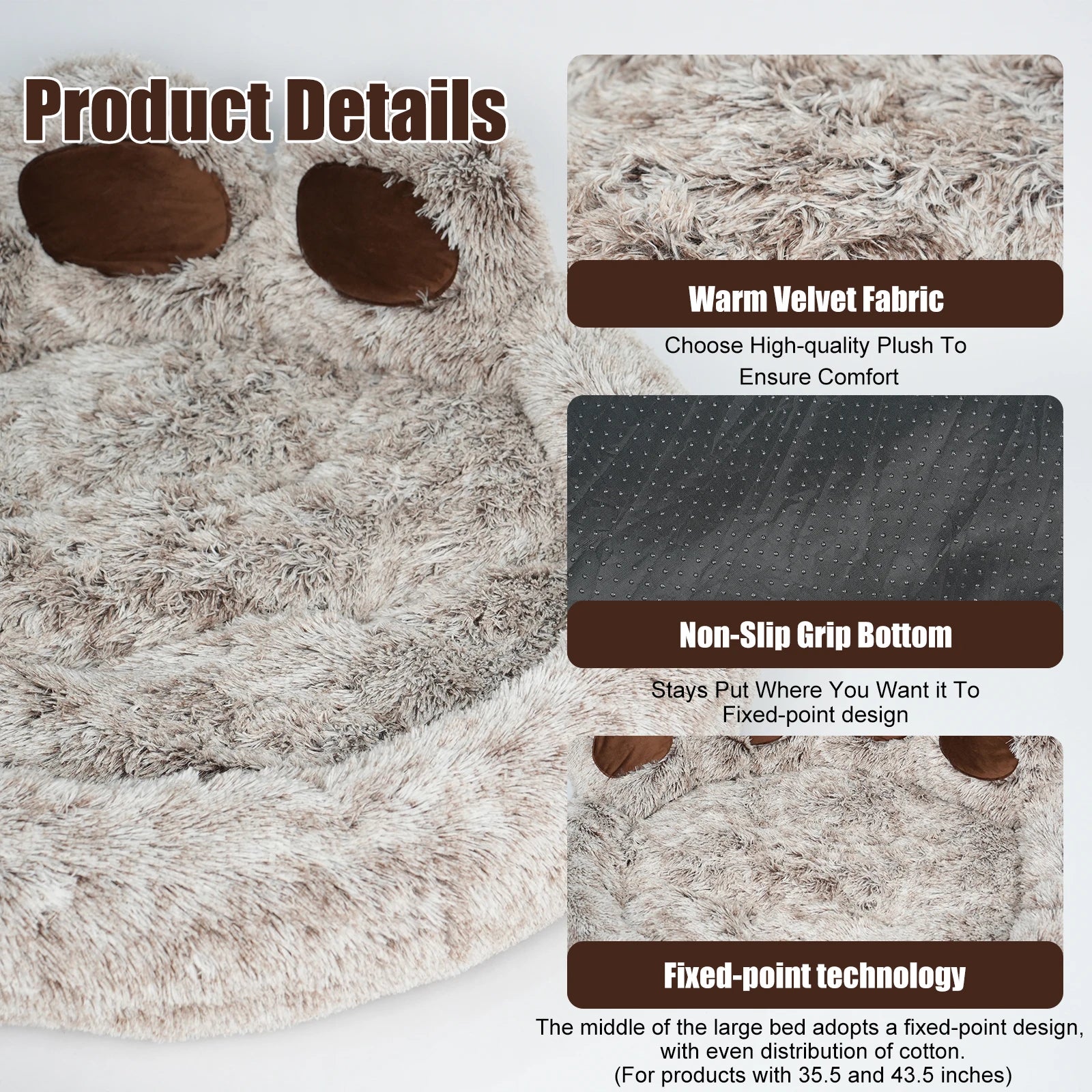 Kylinsure Round Plush Orthopedic Donut Dog & Cat Bed S258d5bbde8234ec1898df0ffccdfafedS Mytailwiggles2.com