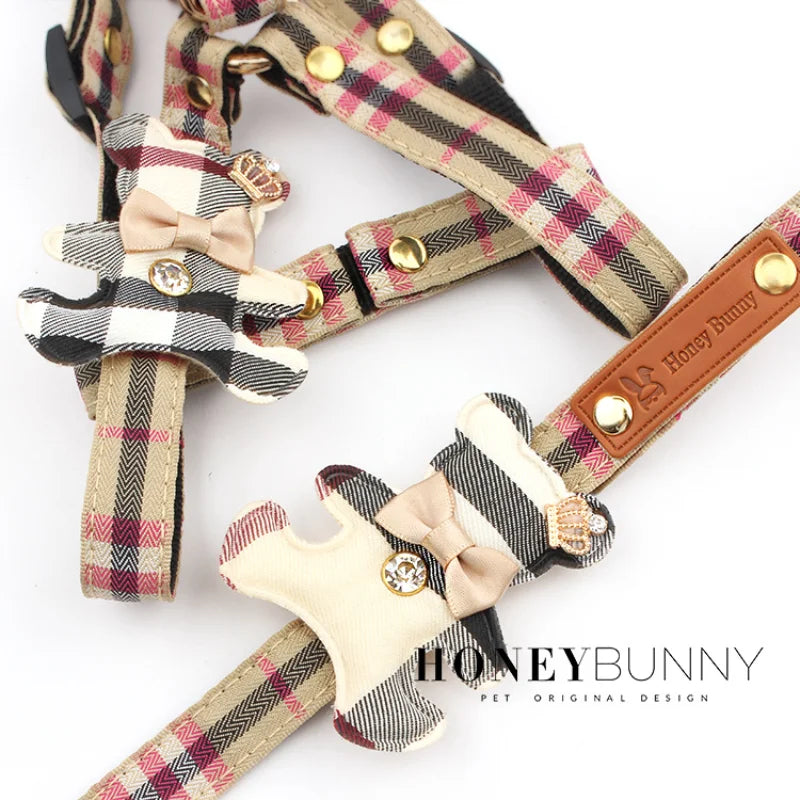 Pet Vest Lovely Collar Set Dog Harness Leash Cat British Style Harness Dog Accessories Pets Supplies Teddy Chihuahua 2-piece Set S27ee4e47fc7d424f9dfbf5949c9c3823r Mytailwiggles2.com