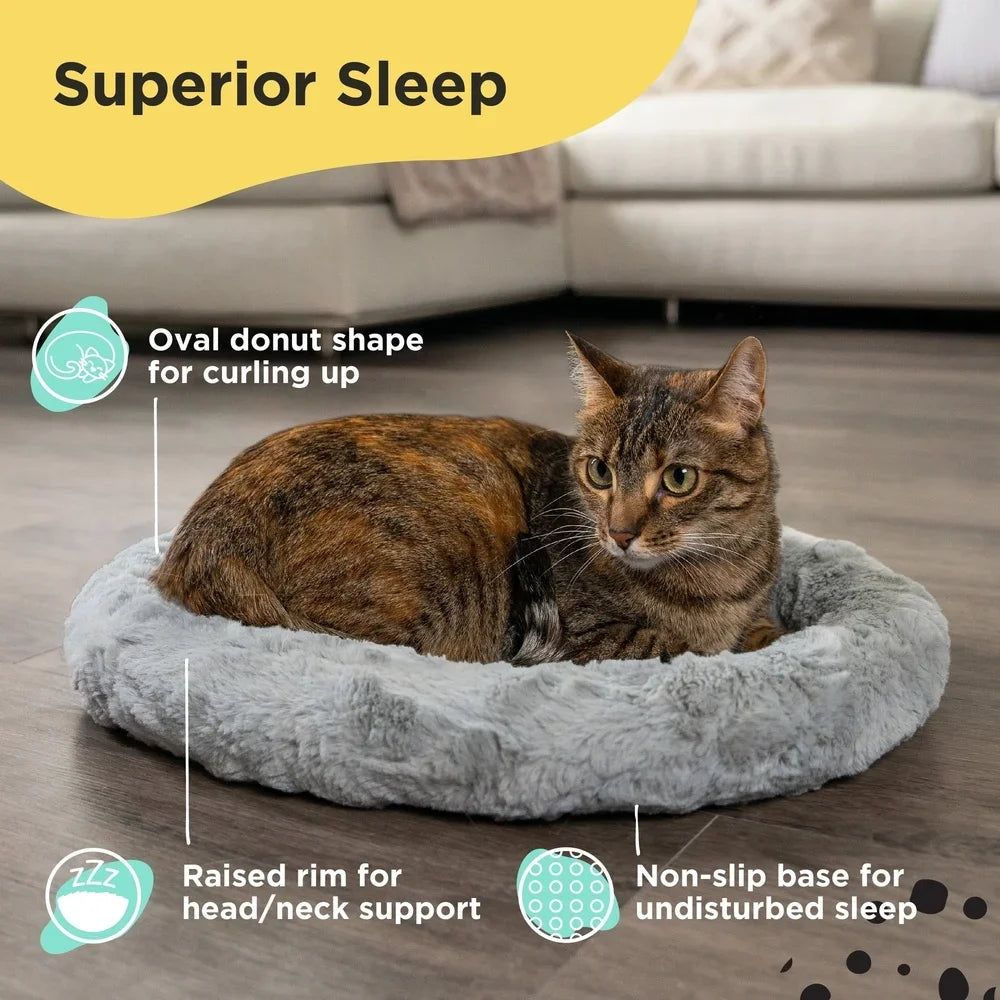 Faux Fur Cat Bed Self Warming Cozy Donut Shape Supportive Design Better Sleep Snuggle and Relaxation United States S831cbf0145f24f8984e26ab263f8c0fba Mytailwiggles2.com