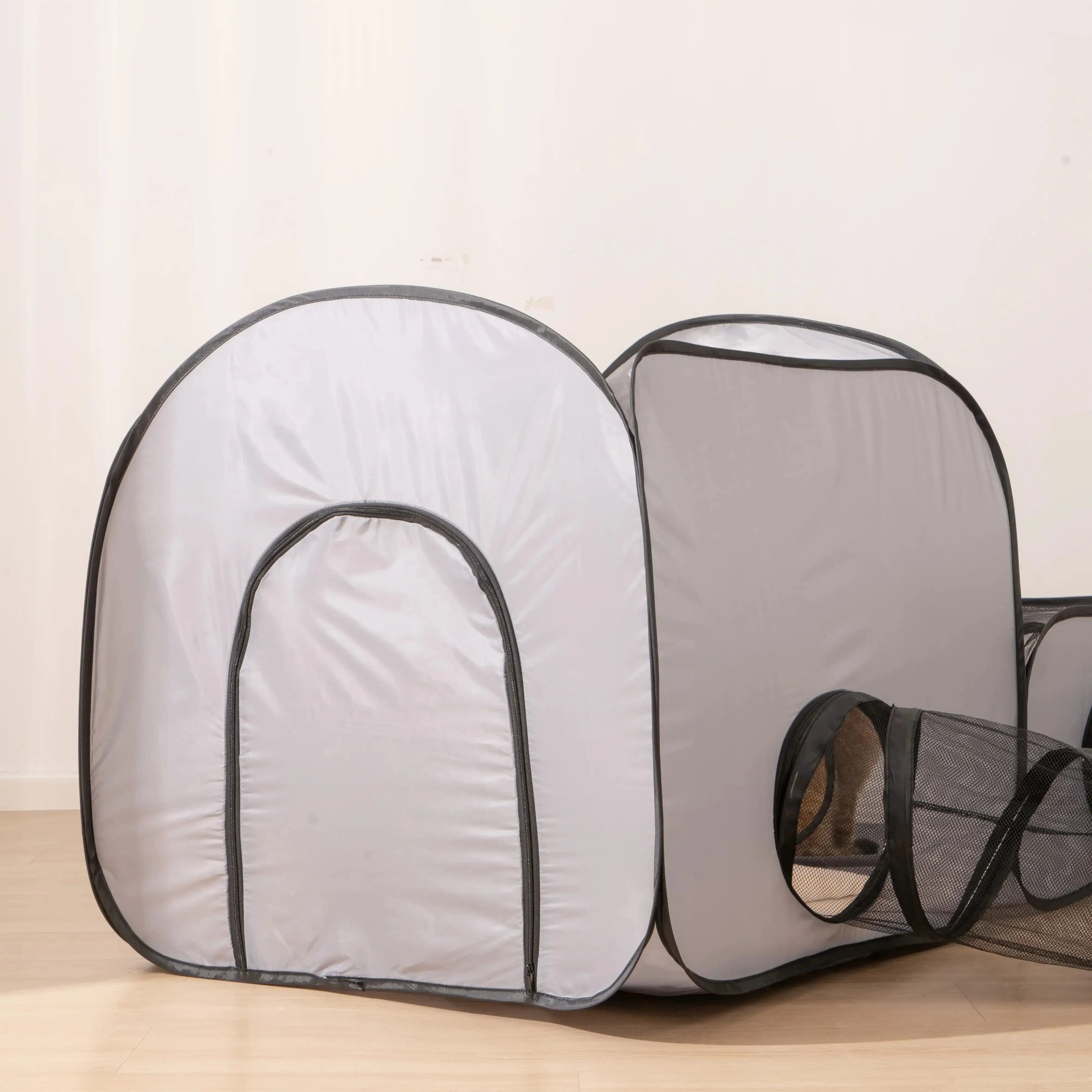 Square Gray Cats and Dogs Delivery Room Hard Oxford Cloth with a Play Tunnel Foldable Pets Nest S2b7ef8bee8584b95b16af9f44d266a0ce Mytailwiggles2.com