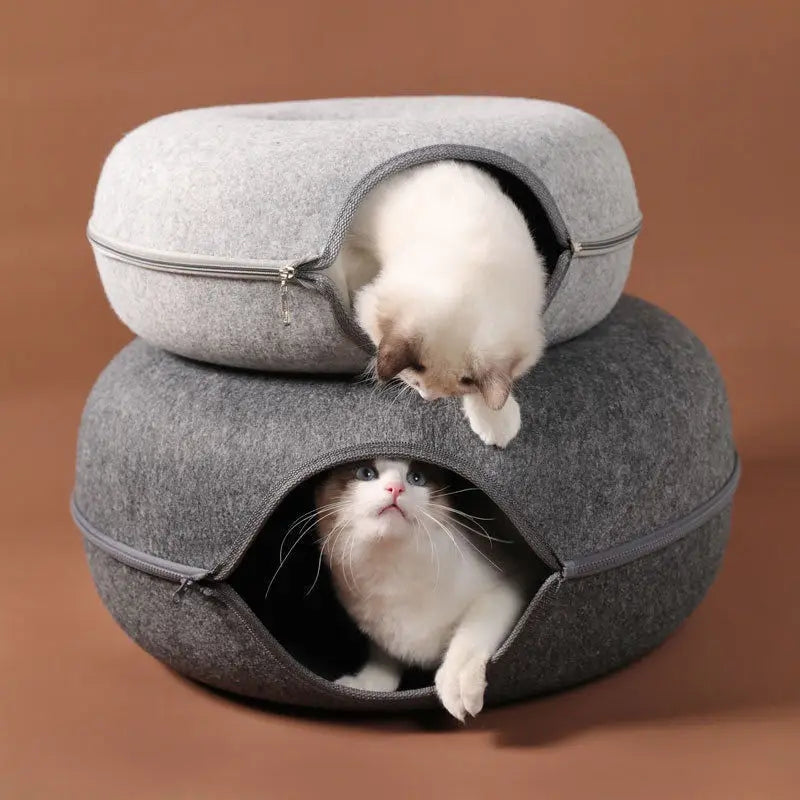 Donut Cat Bed Interactive Tunnel Pet Felt Indoor Toys Cats House Kitten Training Toy Cat Kennel Pets Supplies S307194264bf3468d9d6ded62cca35a79M Mytailwiggles2.com
