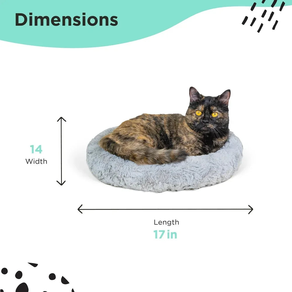 Faux Fur Cat Bed Self Warming Cozy Donut Shape Supportive Design Better Sleep Snuggle and Relaxation S34083b4452e84493af4b661ca3fb31b6C Mytailwiggles2.com