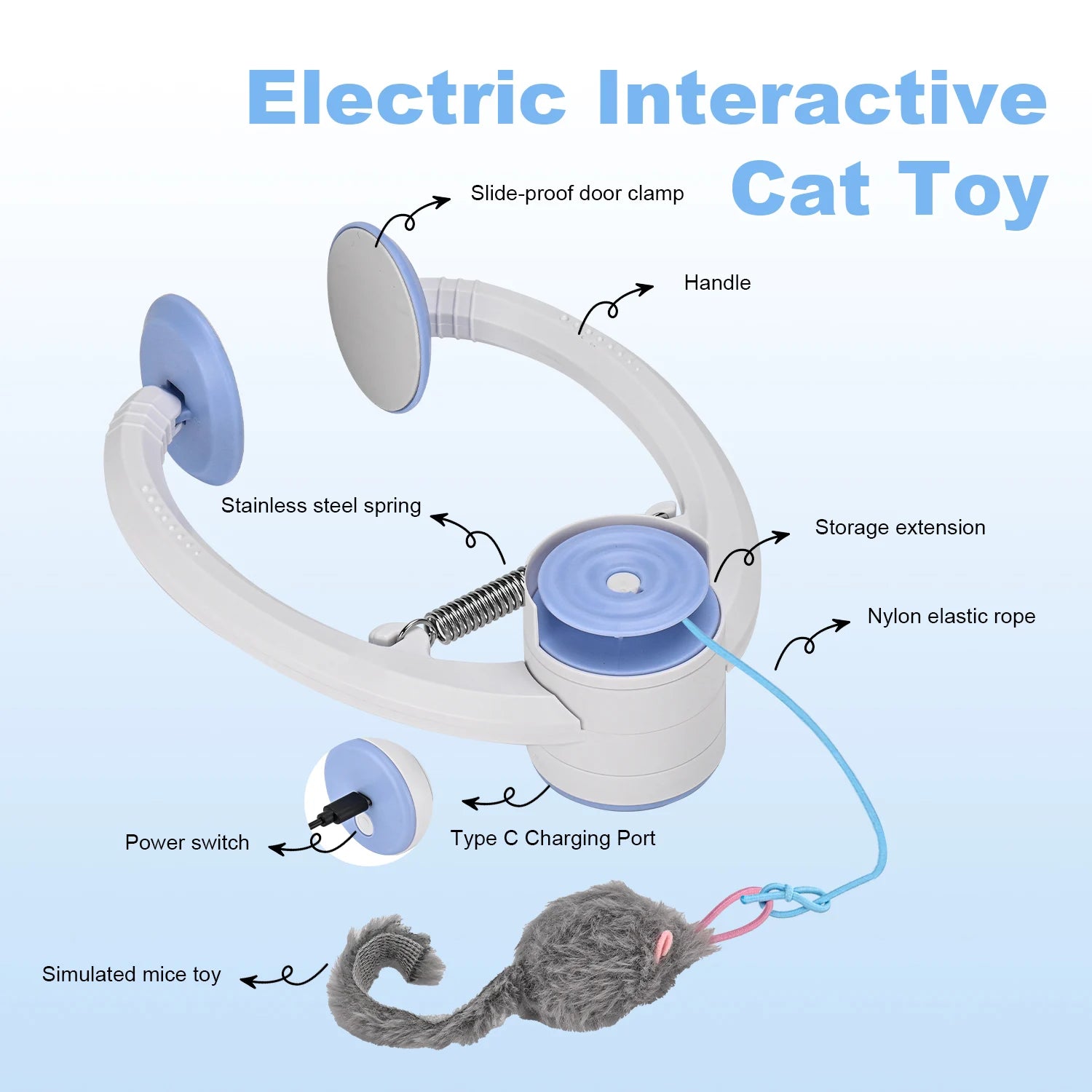 Cat Toys Electric Door Hanging Cat Toy Interactive Cat Toy USB Rechargeable Self Play Toy Retractable Kitten Toys S492872c0105b4afb9bd209c4402c4eb5d Mytailwiggles2.com