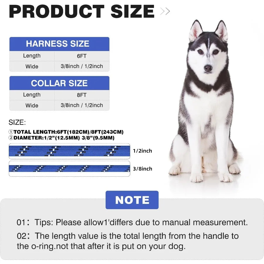 3 in 1 Adjustable No Pull Rope Dog Harness with Reflective Leash and Collar for Large and Giant Breeds Ideal for Outdoor Walkin S49e6c644efd748d8b47719f81a996a2ef Mytailwiggles2.com
