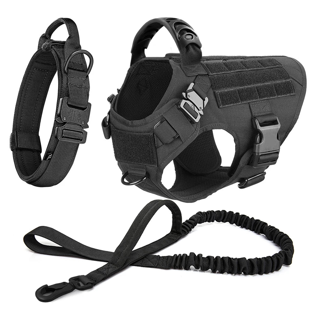 Large Dog Harness And Leash Set Pet German Shepherd Malinois Training Walking Vest Dog Harness And Collar For Medium Large Dogs Black 3 Pieces United States S4eae4d2fba3a41b6a8c85d94cb684b94W Mytailwiggles2.com