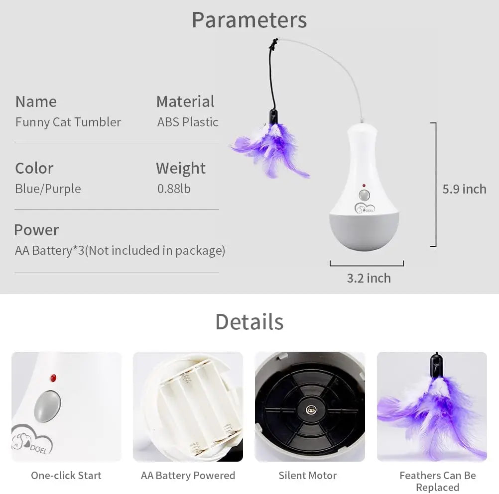 Cat Interactive Toys Funny Feather Kitten Teaser Indoor Play Automatic Toy Gift Cat Feather Toy S5357b4bf50814bfd8fed805a21300b2bE Mytailwiggles2.com