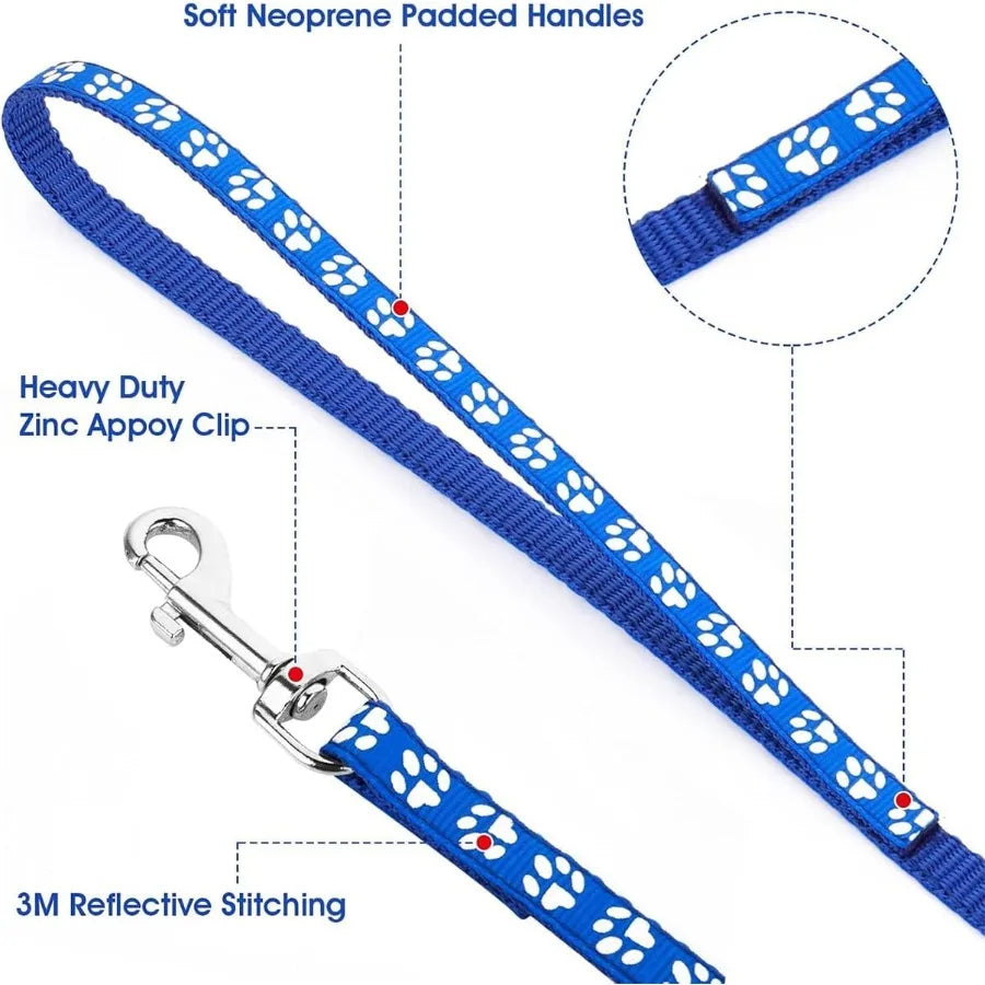 XXS Dog Collar and Leash Set with BellPink Nylon Paw Cat Collar Girl Female Cute Fay Puppy Collar with Bells for XXS XS Tiny Li S55310a8b10d547a8bbc07ce471068707Y Mytailwiggles2.com