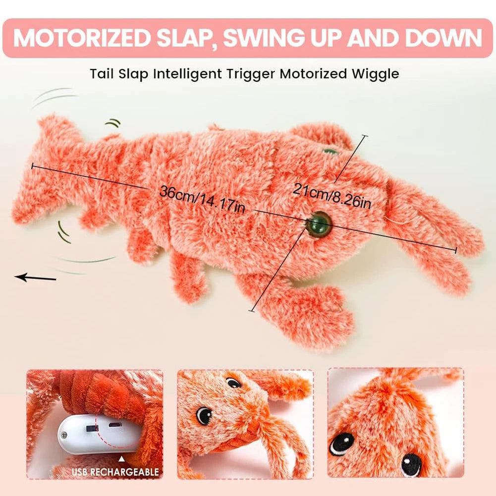 Jumping Moving Dog Toy Interactive Dog Toys To Keep Them Busy Floppy Lobster Interactive Dog Toy for Small Medium Large Dogs
