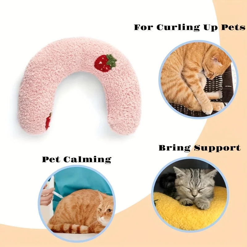 U-Shaped Pet Bed Pillow - Machine Washable Soft Sleeping Pad, Suitable for Dogs, Cats, Long-Tailed Rabbits, Chinchillas - Relieves Anxiety and Is Bite-Resistant and Durable - Easy to Clean and Replaceable Pillow - Perfect Chr S584665c8849f4d98bbc6b1d83769a43aJ Mytailwiggles2.com