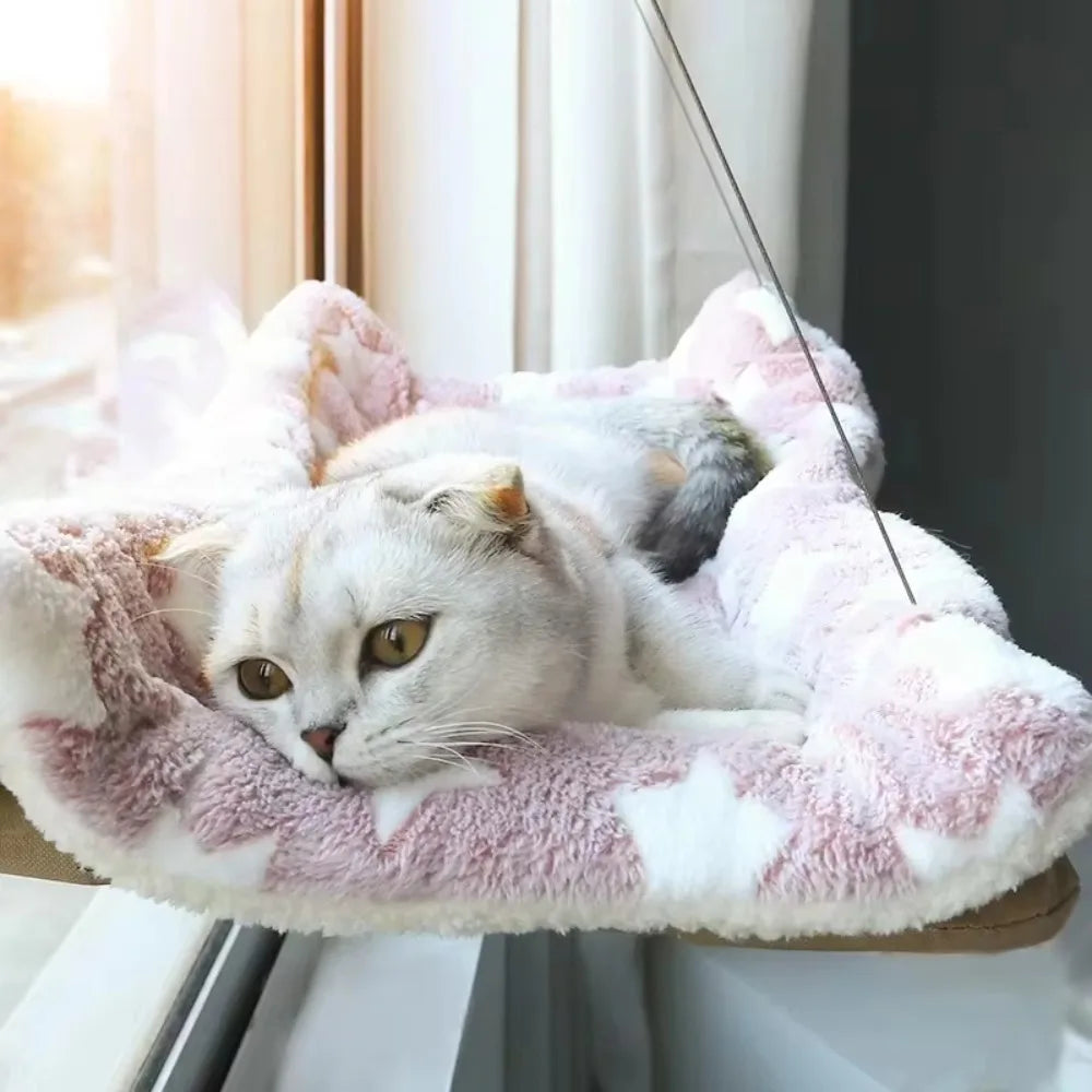 Hanging Cat Hammocks Bed House Kitten Climbing Window Nest Cats Swing Bearing 20kg in winter bathed in sunlight sleeping by cats S5de1275eeb6744f3891bd37c2002fd59V Mytailwiggles2.com