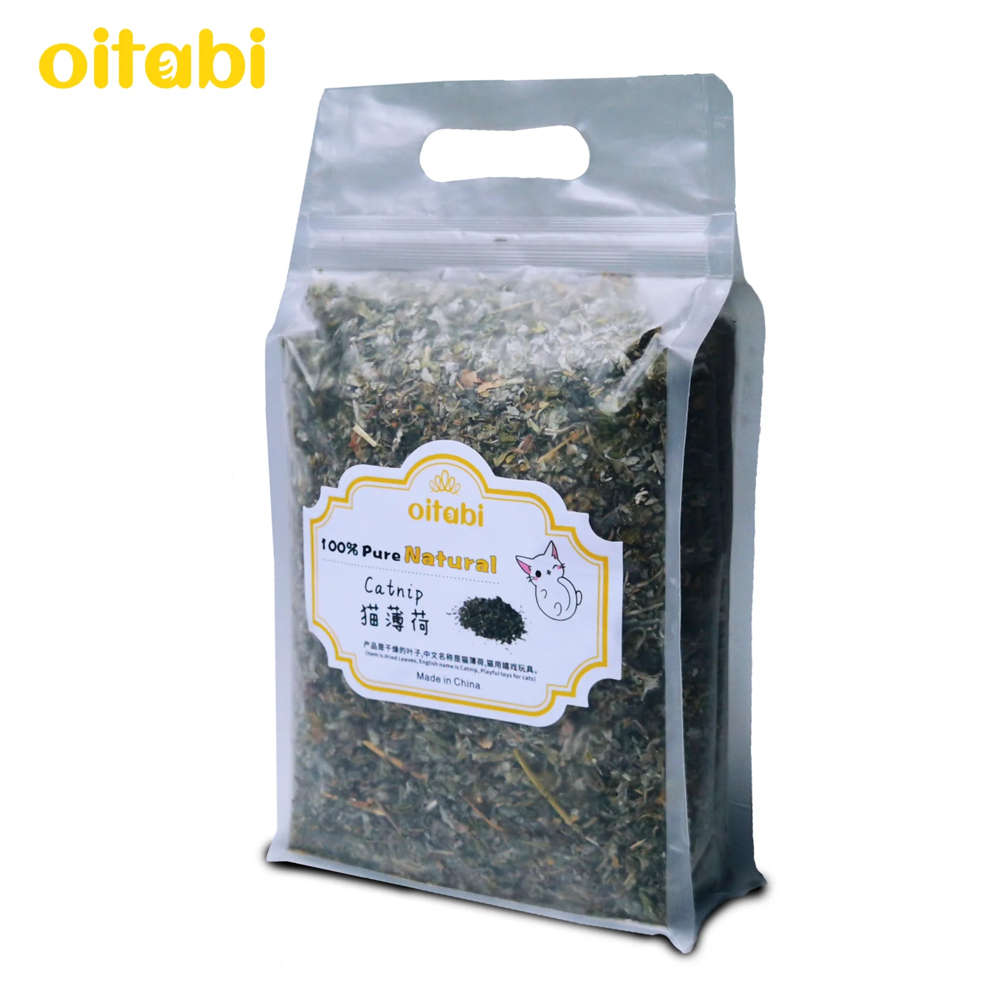 Oitabi 150g/300g Catnip for Cats – Natural Cat Nip, Resealable – Fresh, Potent and Promotes Cat Exercise, Play and Engagement