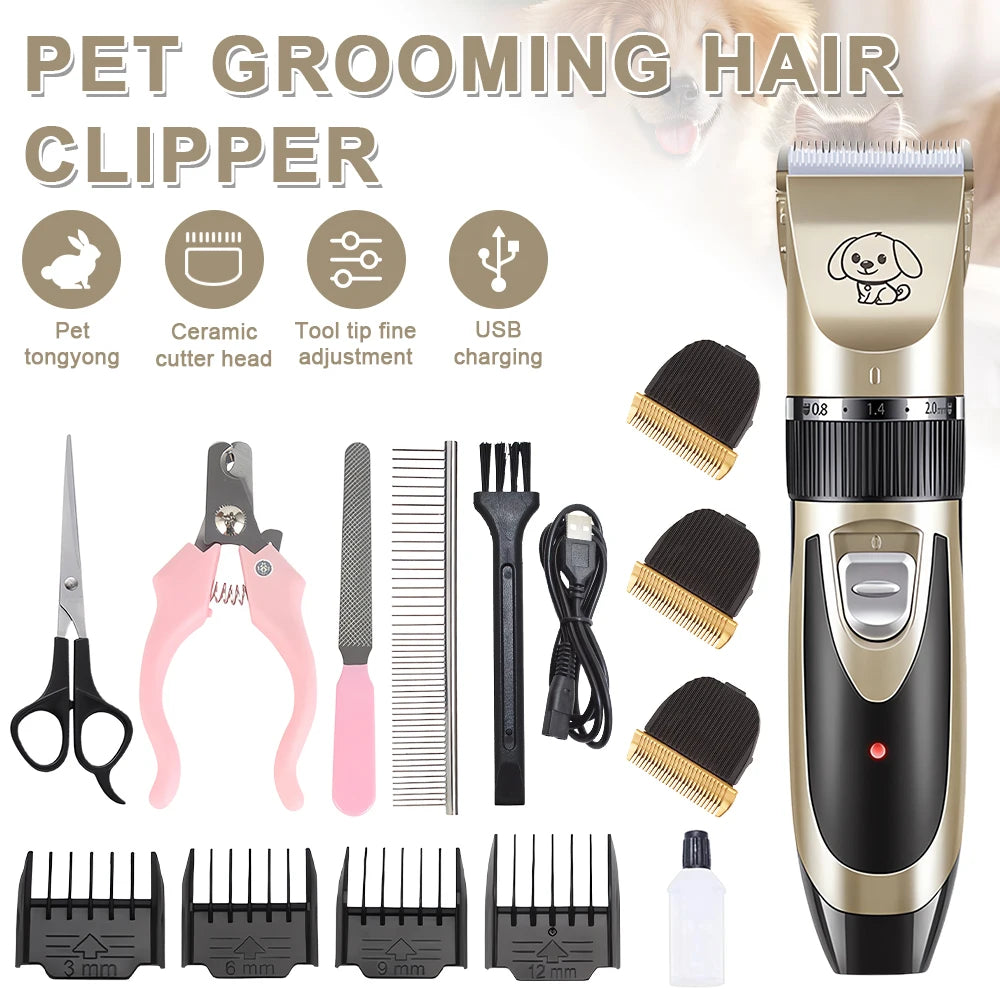 Pet Clipper Grooming Kit Rechargeable Pet Hair Trimmer Shaver Haircut Set For Cat Dog Hair Cutting Remover Machine Professional S5f680361724b43fea5843976b7ed572aI Mytailwiggles2.com