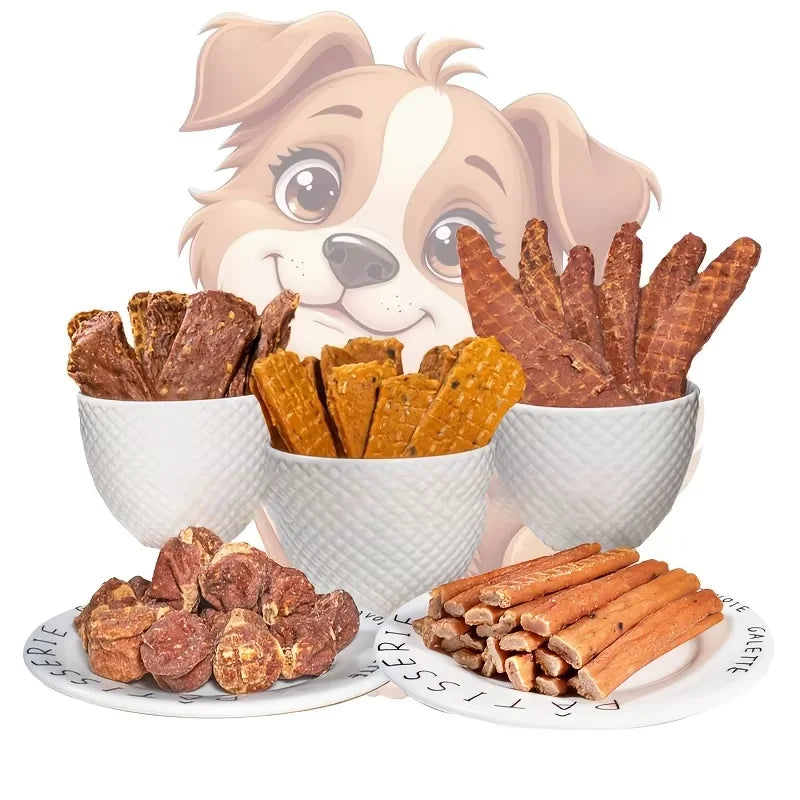 Pet Dog Snacks Delicious Beef Jerky/Duck Jerky/Chicken Sweet Potato Sticks/Turkey Meatballs/Dried Salmon Pet Food for Dogs S683066e8ef9d4984b349183dd061ad33c Mytailwiggles2.com
