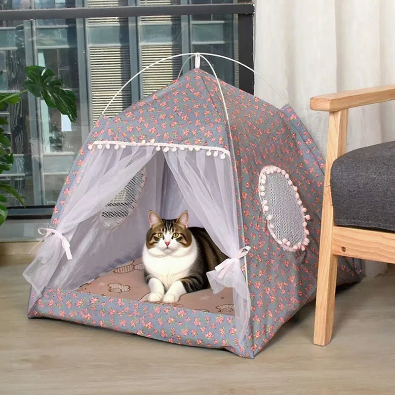 Cat Broken Flower Tent Semi Enclosed Internet Celebrity Tent Nest Universal For All Seasons Pet Supplies Summer Dog And Cat Nest S694836a06758430ba9ffb82714c55917N Mytailwiggles2.com