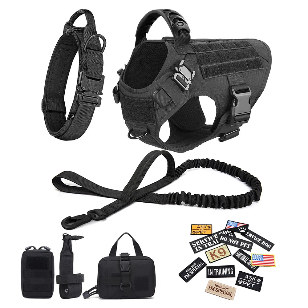 Military Large Dog Harness Collar Leash Bags Patches Set Pet Malinois Training Vests Tactical Dogs Harnesses Accessories S7a47ed2a45d0463b823bce3f9fed7649c Mytailwiggles2.com