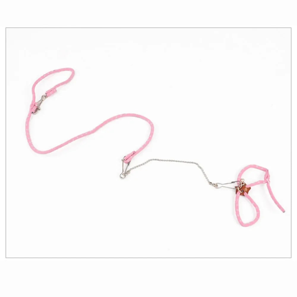 Small animal pet Leash Adjustable Soft set bird Mouse hamster Ferret pigskin strap bite resistant leash Guinea Pig accessories S7b9add78f18a47748665c0d031895da5F Mytailwiggles2.com