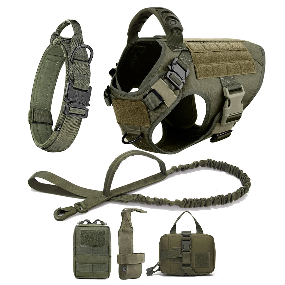 Large Dog Harness And Leash Set Pet German Shepherd Malinois Training Walking Vest Dog Harness And Collar For Medium Large Dogs Brown 6 Pieces United States Sfc83667e325245a29c5c4a530bb31960Q Mytailwiggles2.com