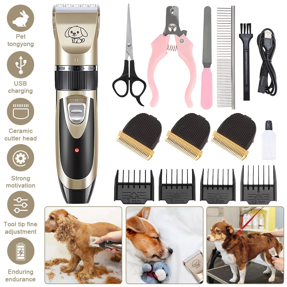 Pet Clipper Grooming Kit Rechargeable Pet Hair Trimmer Shaver Haircut Set For Cat Dog Hair Cutting Remover Machine Professional S82d5af3c00a34eb08604af78573b479bX Mytailwiggles2.com