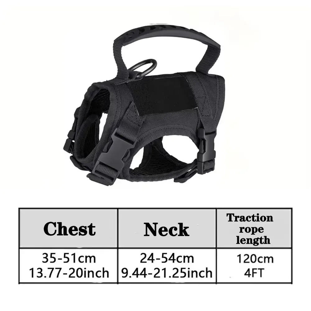 Tactical Cat Dog Harness Leash Adjustable Soft Mesh Pet Vest Cats Escape Proof Vest for Working Training for Large Cat/Small Dog