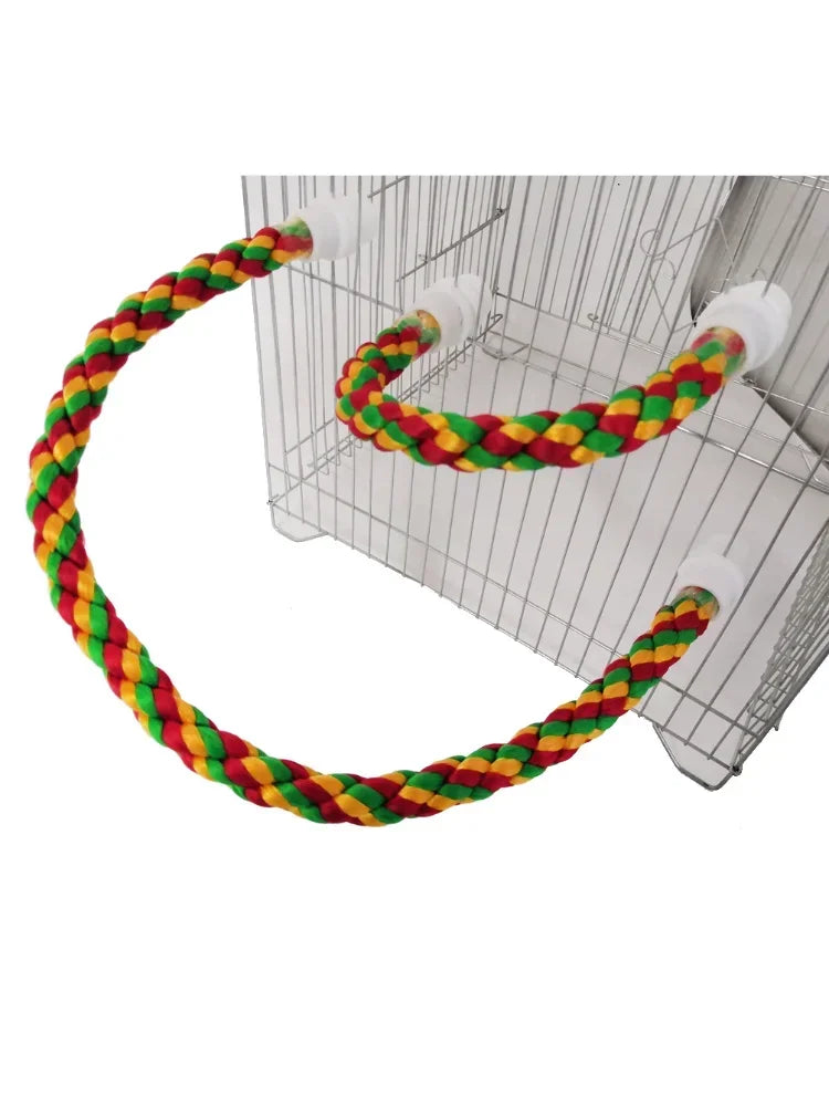 Standing Toy Bird Bite Chew Woven Multi-color For Parakeet Bird Pet Standing Perches Parrot Toy Parrot Toy Rope Bendable S8961d443e0c14965b09cf72b6502f280b Mytailwiggles2.com