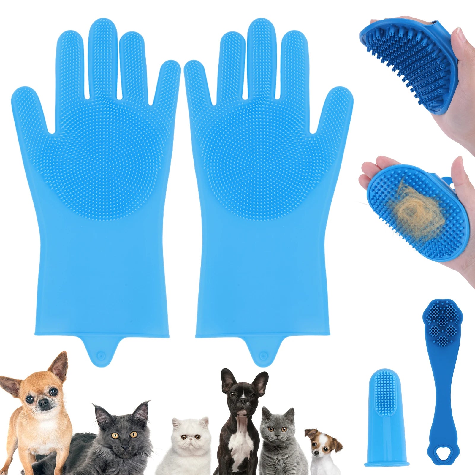 6PCS Pet Grooming Kit Silicone Dog Bath Brush Dog Toothbrush Finger Dog Bath Gloves Dog Shampoo Brush Cat Dog Bathing Supplies S8c16ca35cee2498aad04bde873e5bb59K Mytailwiggles2.com