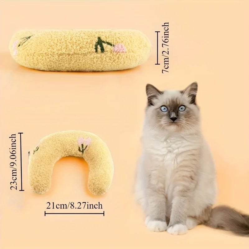U-Shaped Pet Bed Pillow - Machine Washable Soft Sleeping Pad, Suitable for Dogs, Cats, Long-Tailed Rabbits, Chinchillas - Relieves Anxiety and Is Bite-Resistant and Durable - Easy to Clean and Replaceable Pillow - Perfect Chr S8dd93a9a275844169fab392ad1b3514eB Mytailwiggles2.com