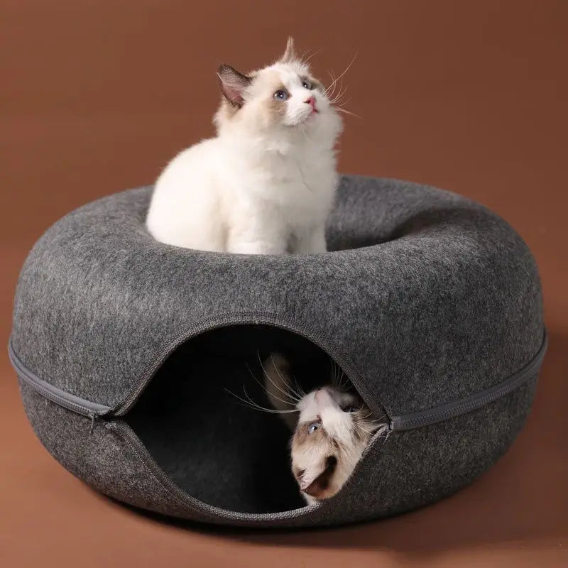 Donut Cat Bed Interactive Tunnel Pet Felt Indoor Toys Cats House Kitten Training Toy Cat Kennel Pets Supplies S8df3a16dd597466b99c08df2c6b77eabk Mytailwiggles2.com