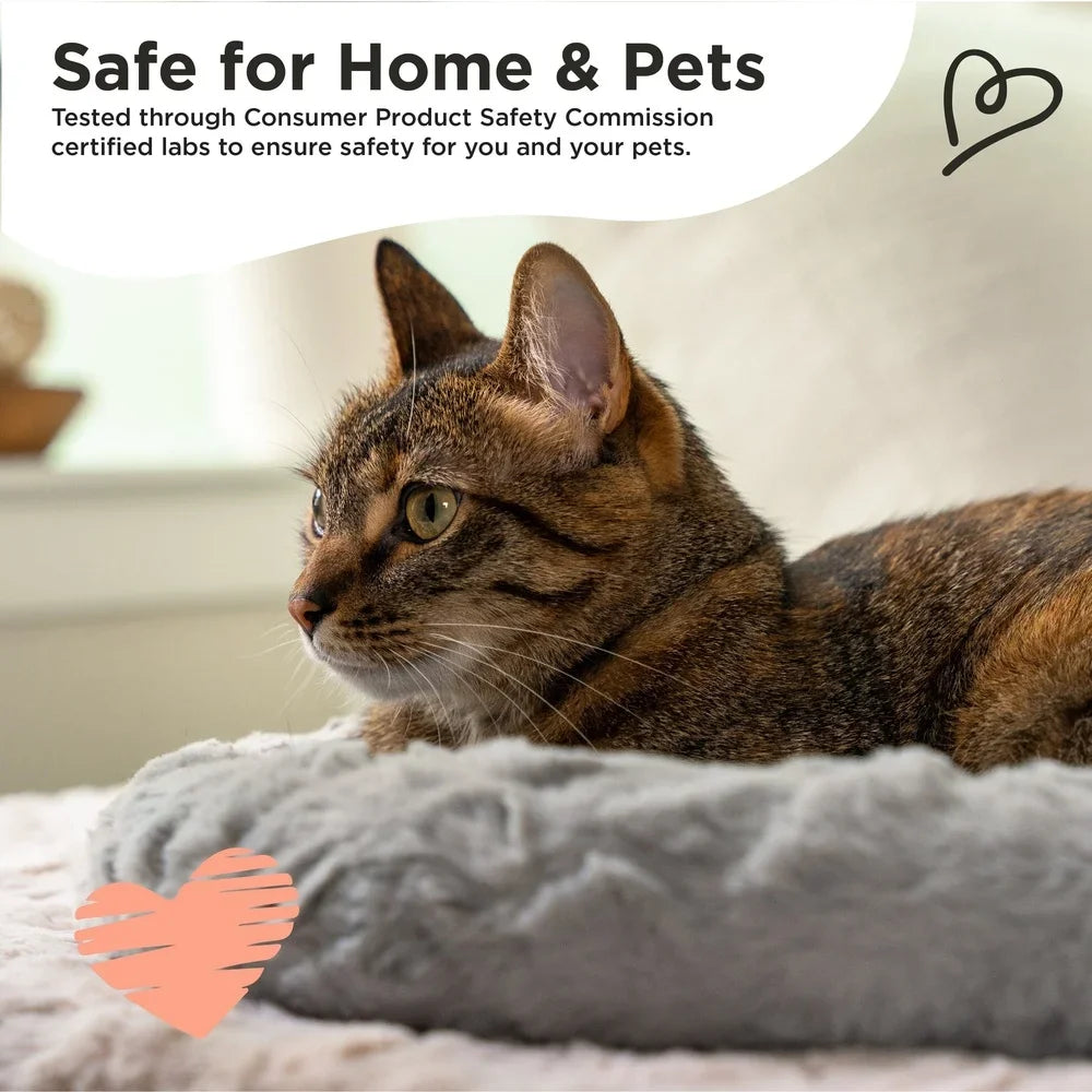 Faux Fur Cat Bed Self Warming Cozy Donut Shape Supportive Design Better Sleep Snuggle and Relaxation S952d7d528629454082d59d7454e9b7d02 Mytailwiggles2.com