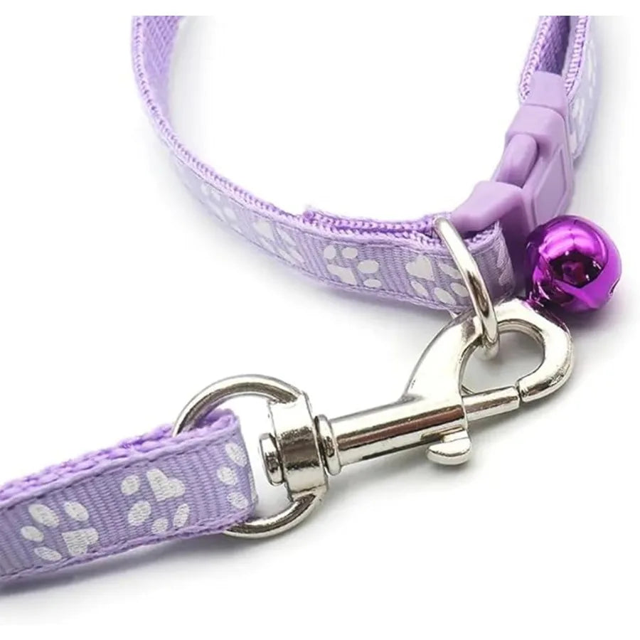 Purple Small Puppy Collar Girl Leash Set Nylon Basic Reflective Puppy Collars Paw Print for XXS Xs Small Dog Cat Pet Animal Lit S980310ce4ca84077852e9fd624a60e1f0 Mytailwiggles2.com