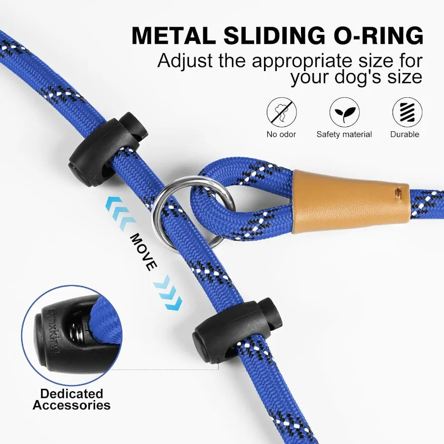 3 in 1 Adjustable No Pull Rope Dog Harness with Reflective Leash and Collar for Large and Giant Breeds Ideal for Outdoor Walkin Sa12be935f5b9438286d5cadd89b753c0A Mytailwiggles2.com