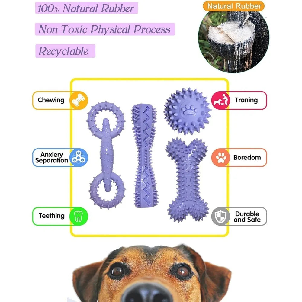Puppy Toys for 2-8 Months Pets Dog Chew Toy for Small Puppies Teething Toys for Cleaning Teeth Food Dispensing Soft Durable Rubb Sa6a08979c4774babbdab972cbc7bc636K Mytailwiggles2.com