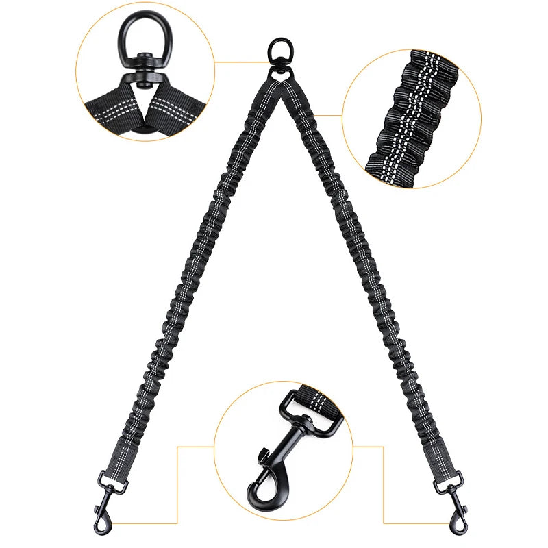 Pet Dog Double Leashes Elastic Rope Two Heads Nylon Two Dogs Collars Harness Leads Dog Leashes Dogs Leash Way Coupler Walk Two Sa719473b878d42acbb12d7b283678b76S Mytailwiggles2.com