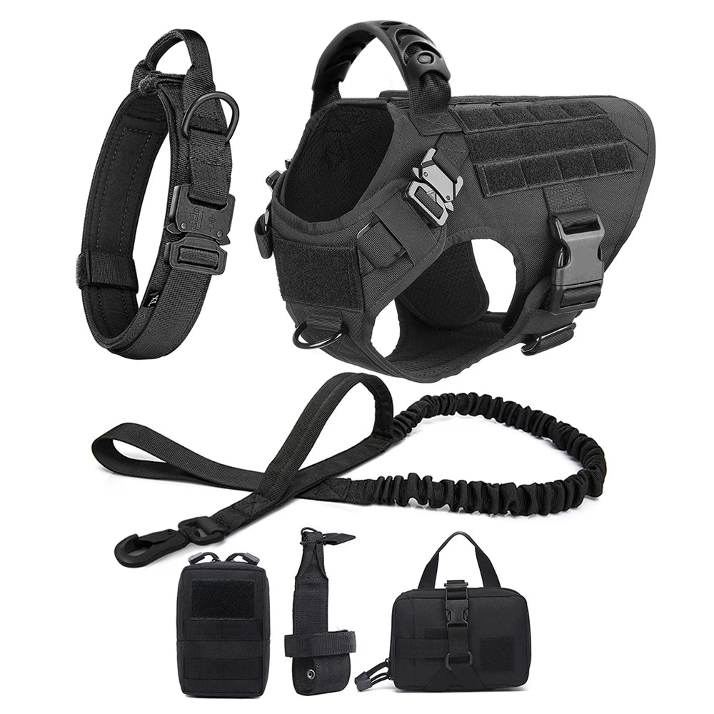 Large Dog Harness And Leash Set Pet German Shepherd Malinois Training Walking Vest Dog Harness And Collar For Medium Large Dogs Black 6 Pieces United States Sa8f439ee39cc4dc59bd4a0e80dd7340eM Mytailwiggles2.com