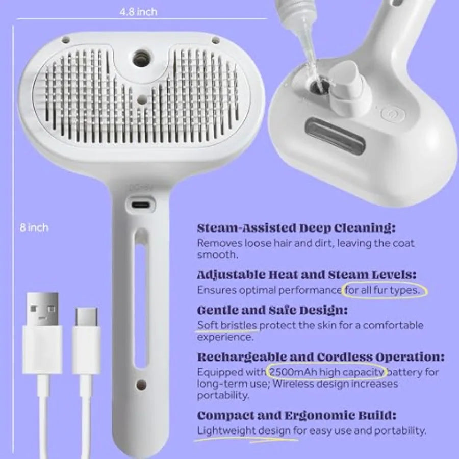 Rechargeable Silicone 3 in 1 Pet Hair Removal Tool Self Cleaning Steamy Brh for Massage Shedding Grooming Cat Dog Hair Remover Saf819920fb6849aea739476a6fcc4ecfH Mytailwiggles2.com