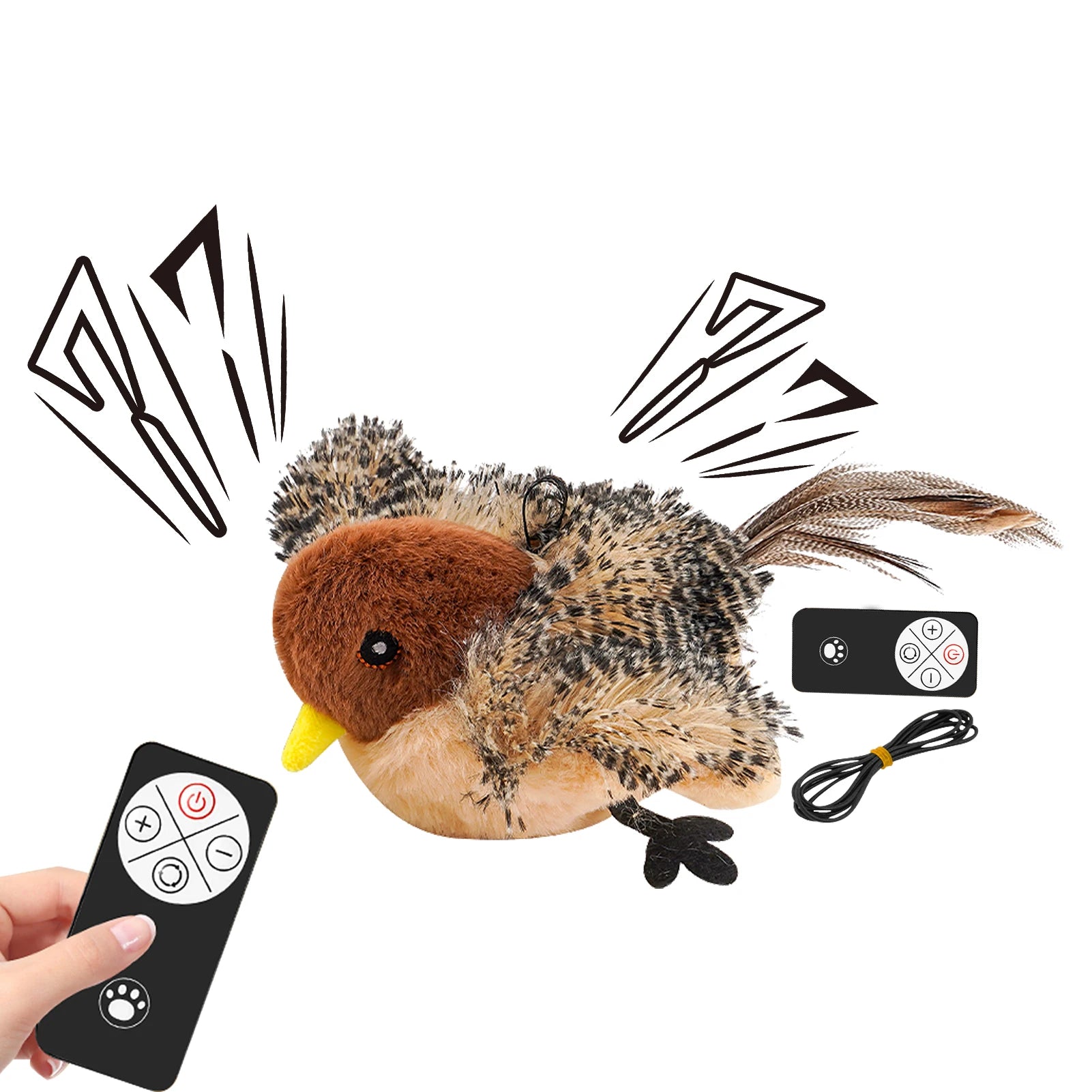 Remote Control Simulated Chirping Bird Toy Plush Chirping Cat Toy Interactive Bird Cat Feather Toy Melodys Chaser For Kitten Sb2675a608dde40afbbac69ac7c0063c9A Mytailwiggles2.com
