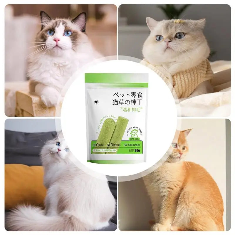 Cat grass teething stick Cats Grinding Rod Chew Toy Pet Snacks Hairball Removal Natural Grass Molar Rod Teeth Cleaner Teeth Care