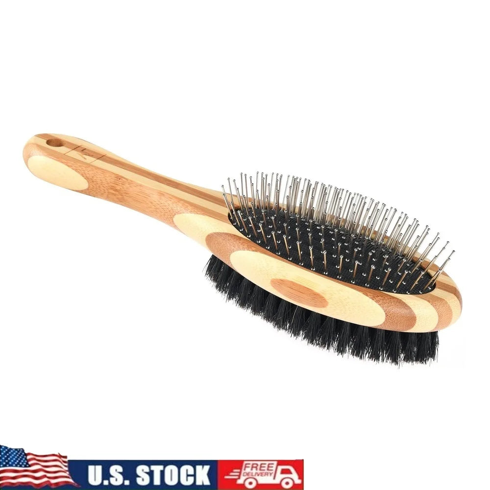 Bamboo Dog Grooming Brush Dual-Sided Pin and Bristle Design Finishing Detangling Medium Long Coats Healthy Skin Shine United States Sb52cf5b914204d4ea8ca53f835918f4a8 Mytailwiggles2.com