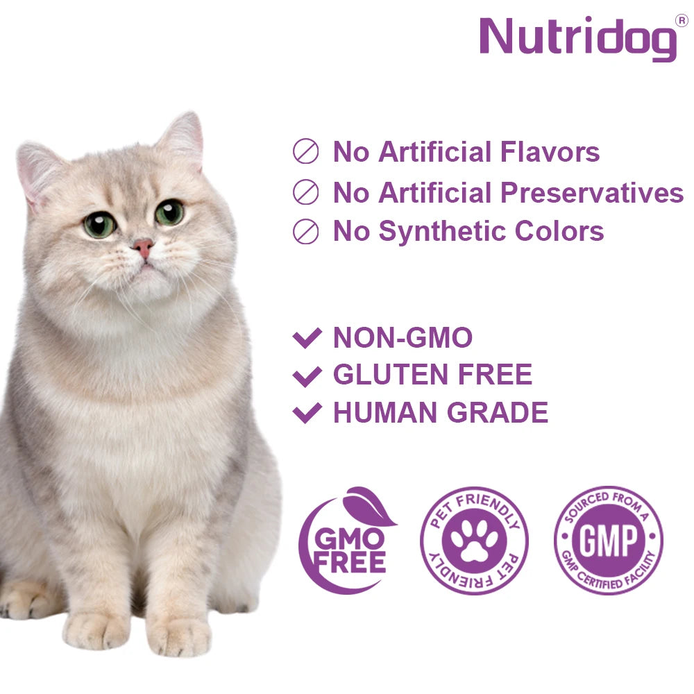 NUTRIDOG Cat Hairball Control Chews Omega 3 & 6 Psyllium Husk Biotin Hairball Control for Cats Digestive Health and Skin Support Sb600dc08ec8743448ab08e393d5087c82 Mytailwiggles2.com