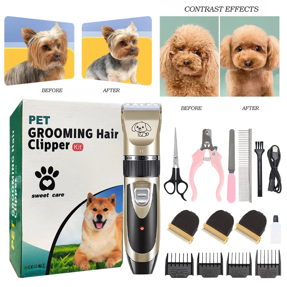 Pet Clipper Grooming Kit Rechargeable Pet Hair Trimmer Shaver Haircut Set For Cat Dog Hair Cutting Remover Machine Professional Sb9fe96fc4941419a8c672ea8aa51ffd7k Mytailwiggles2.com